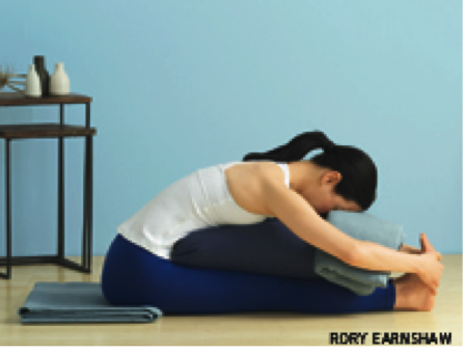 Paschimottanasana (Seated Forward Bend), supported