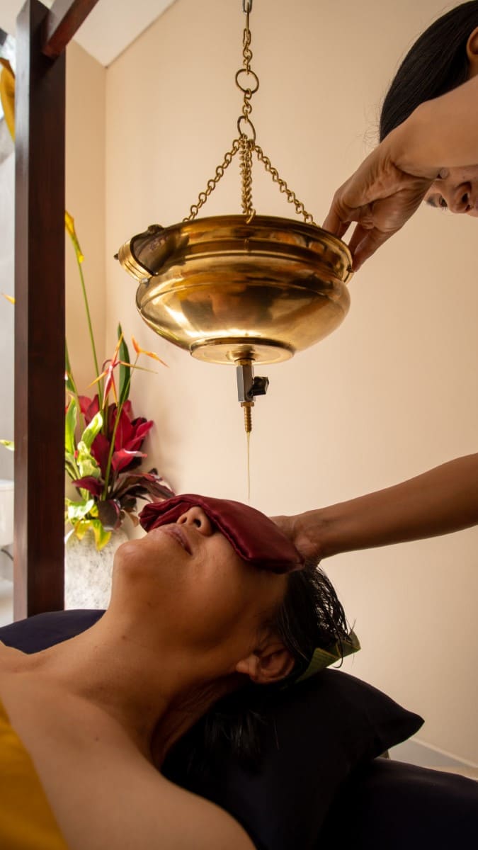 Shirodhara Sparsha - Amrtasiddhi Ayurveda Hub Ubud Bali